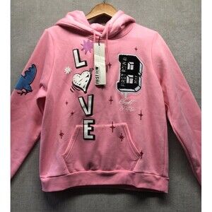 First Row Women’s Hoodie Sweatshirt XXL Pink Embroidered Y2K Streetwear NWT